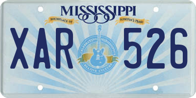 MS license plate XAR526