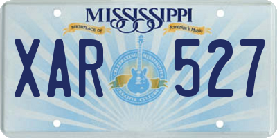 MS license plate XAR527