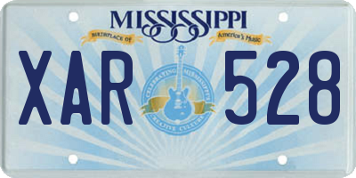 MS license plate XAR528