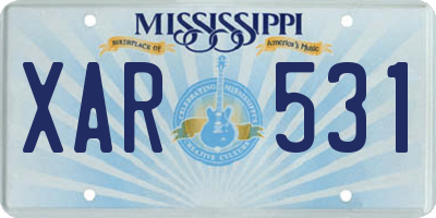 MS license plate XAR531