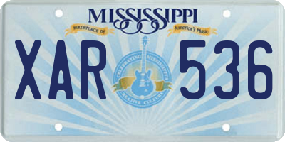 MS license plate XAR536