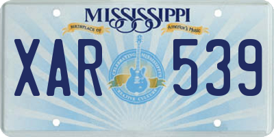 MS license plate XAR539