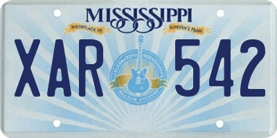 MS license plate XAR542