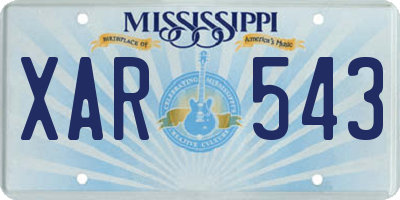 MS license plate XAR543