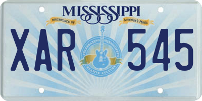 MS license plate XAR545