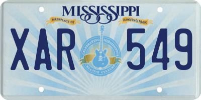 MS license plate XAR549