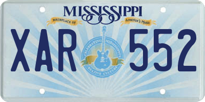 MS license plate XAR552