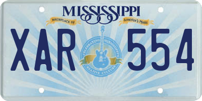 MS license plate XAR554