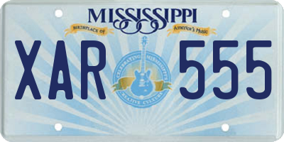 MS license plate XAR555