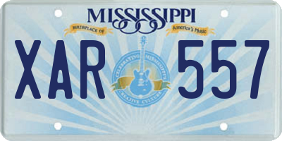 MS license plate XAR557