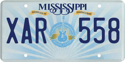 MS license plate XAR558