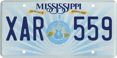 MS license plate XAR559