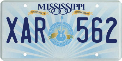 MS license plate XAR562