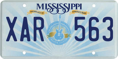 MS license plate XAR563