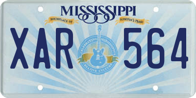 MS license plate XAR564