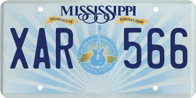 MS license plate XAR566