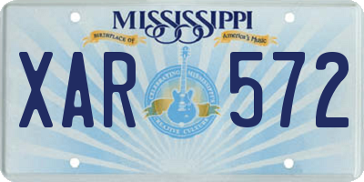 MS license plate XAR572