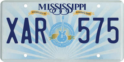 MS license plate XAR575