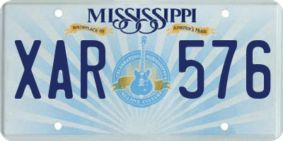 MS license plate XAR576