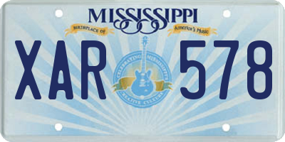 MS license plate XAR578