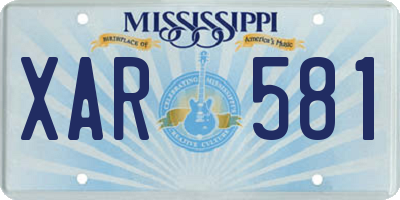 MS license plate XAR581