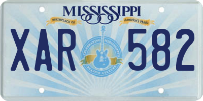 MS license plate XAR582