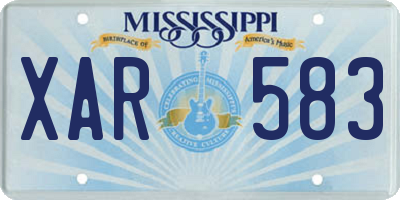MS license plate XAR583
