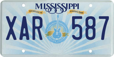 MS license plate XAR587