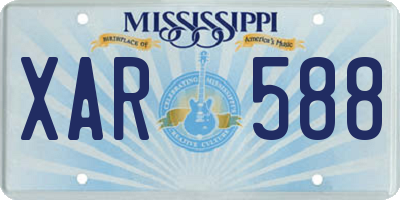 MS license plate XAR588