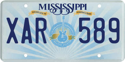 MS license plate XAR589