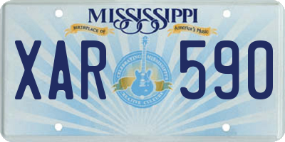 MS license plate XAR590