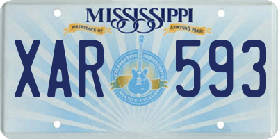 MS license plate XAR593