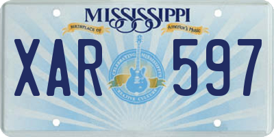 MS license plate XAR597