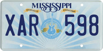 MS license plate XAR598