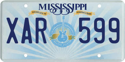MS license plate XAR599