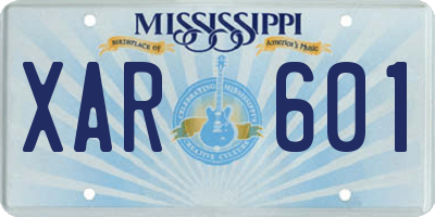 MS license plate XAR601