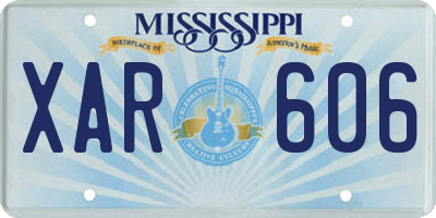 MS license plate XAR606