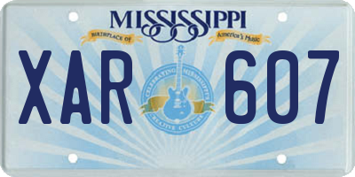 MS license plate XAR607