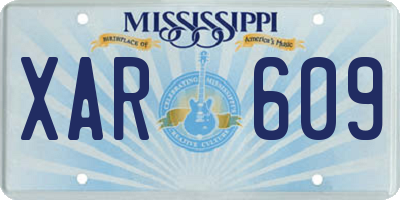 MS license plate XAR609