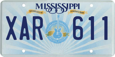 MS license plate XAR611
