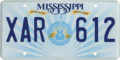MS license plate XAR612