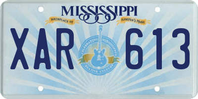 MS license plate XAR613