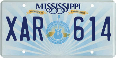 MS license plate XAR614