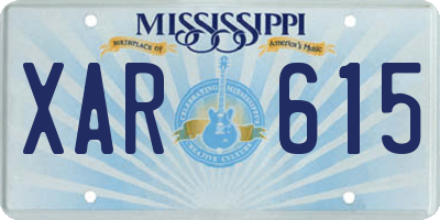 MS license plate XAR615
