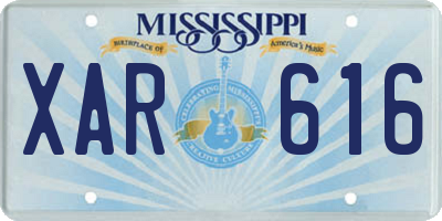 MS license plate XAR616