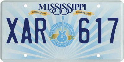 MS license plate XAR617