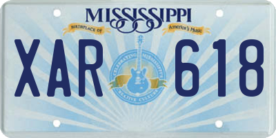 MS license plate XAR618