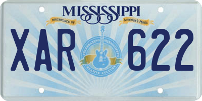 MS license plate XAR622