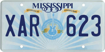 MS license plate XAR623