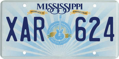 MS license plate XAR624